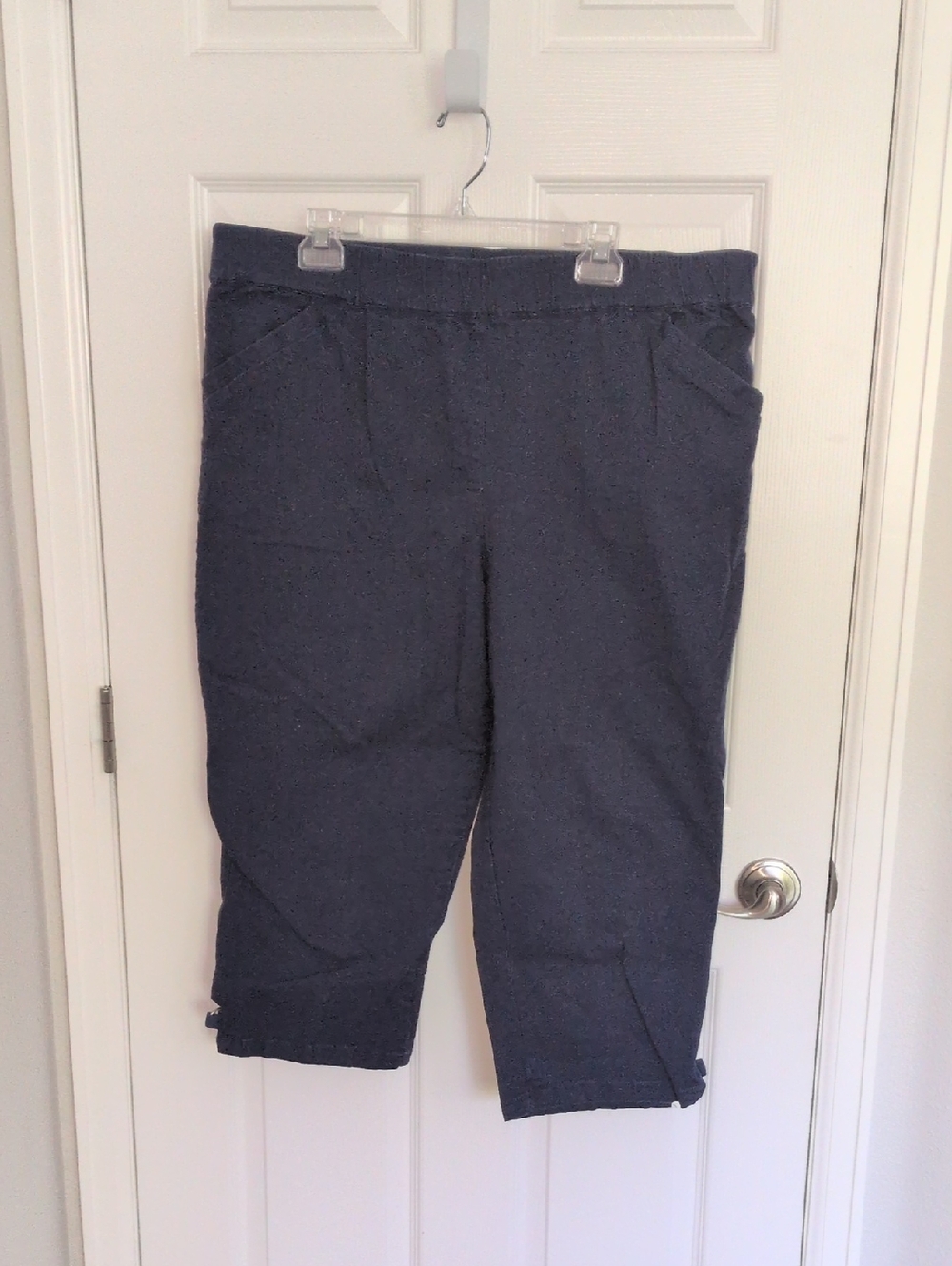 Blair Navy Blue Pull On Cotton Capris - 20W